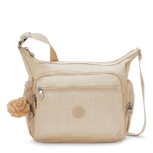Τσάντα ώμου Gabbie Sparkled Beige Kipling Τσάντα ώμου Gabbie Sparkled Beige