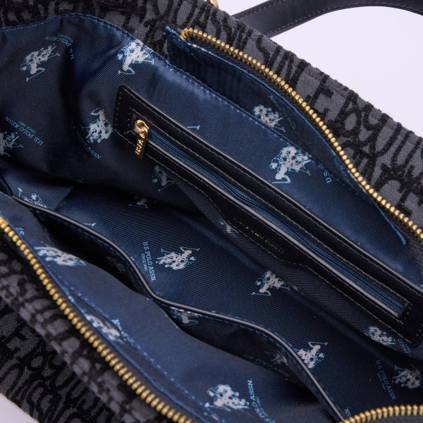 US Polo Assn. Τσάντα χειρός Jacquard Black US Polo Assn. Τσάντα χειρός Jacquard Black