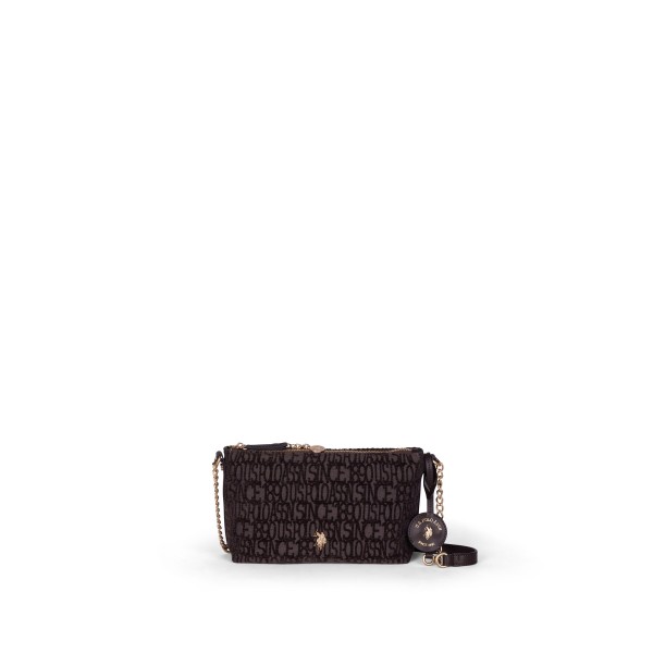 Τσαντάκι ώμου Jacquard Dark Brown US Polo Assn. Τσαντάκι ώμου Jacquard Dark Brown